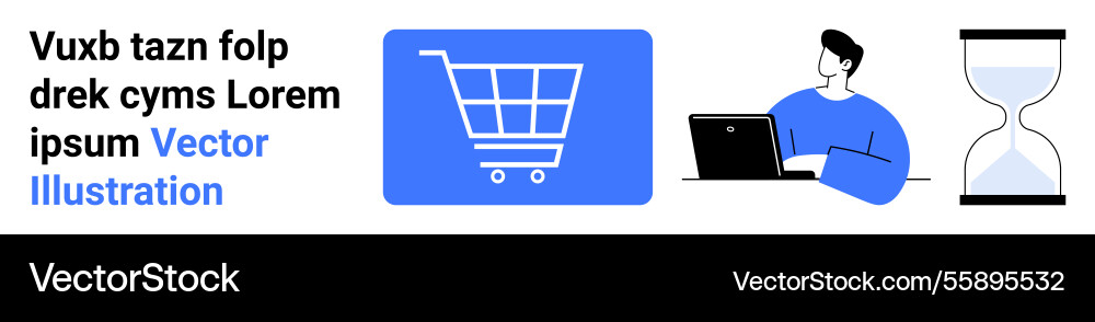 Online shopping workflow concept with cart user Online shopping workflow concept with cart user Vector Image