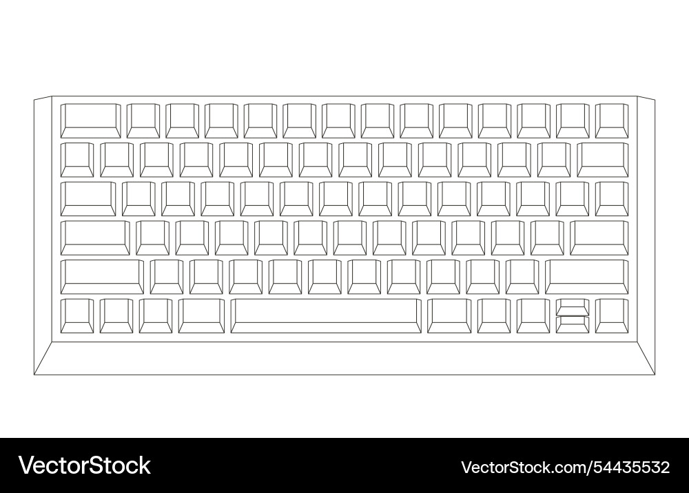 Outline keyboard without letters in minimalist Vector Image