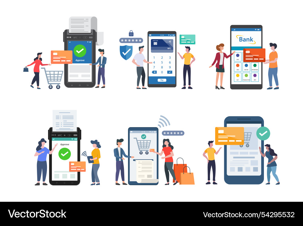 Payment methods and mobile transactions Vector Image