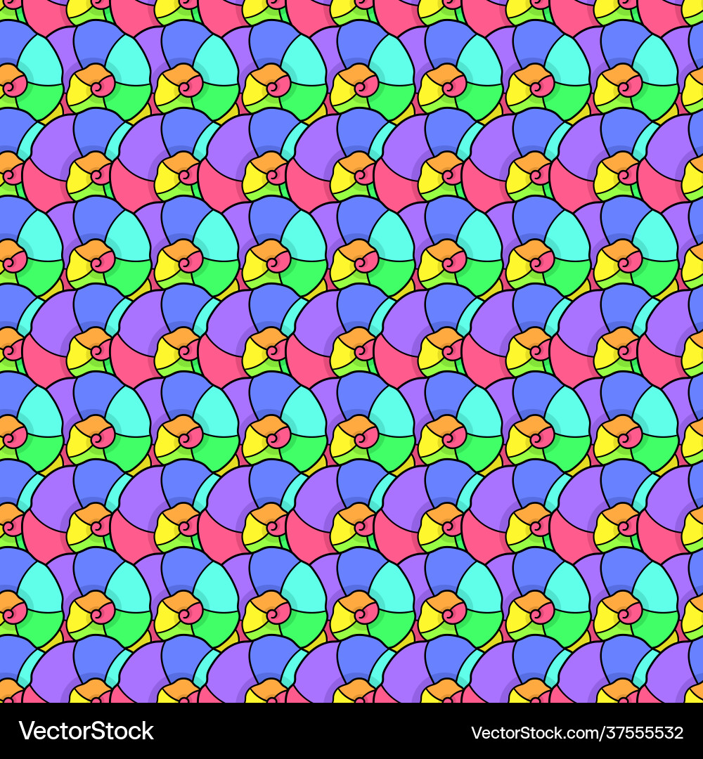 Rainbow snail shell seamless pattern textile Vector Image