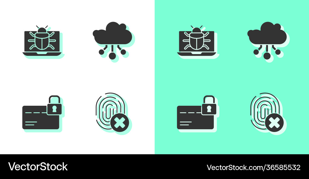 Set cancelled fingerprint system bug on monitor Vector Image
