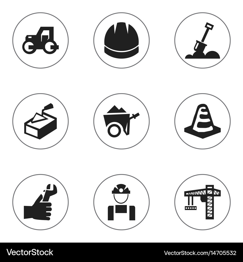Set of 9 editable structure icons includes Vector Image
