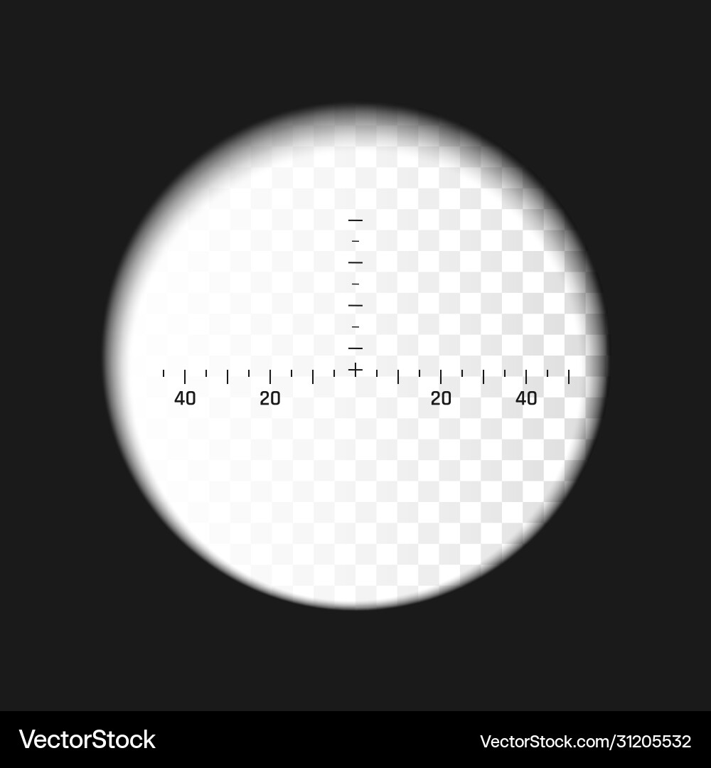 Sniper gun scope focus on target optical zoom Vector Image
