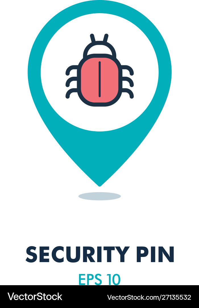 Software oder Programm Bug Pin Karte Symbol Vektorbild