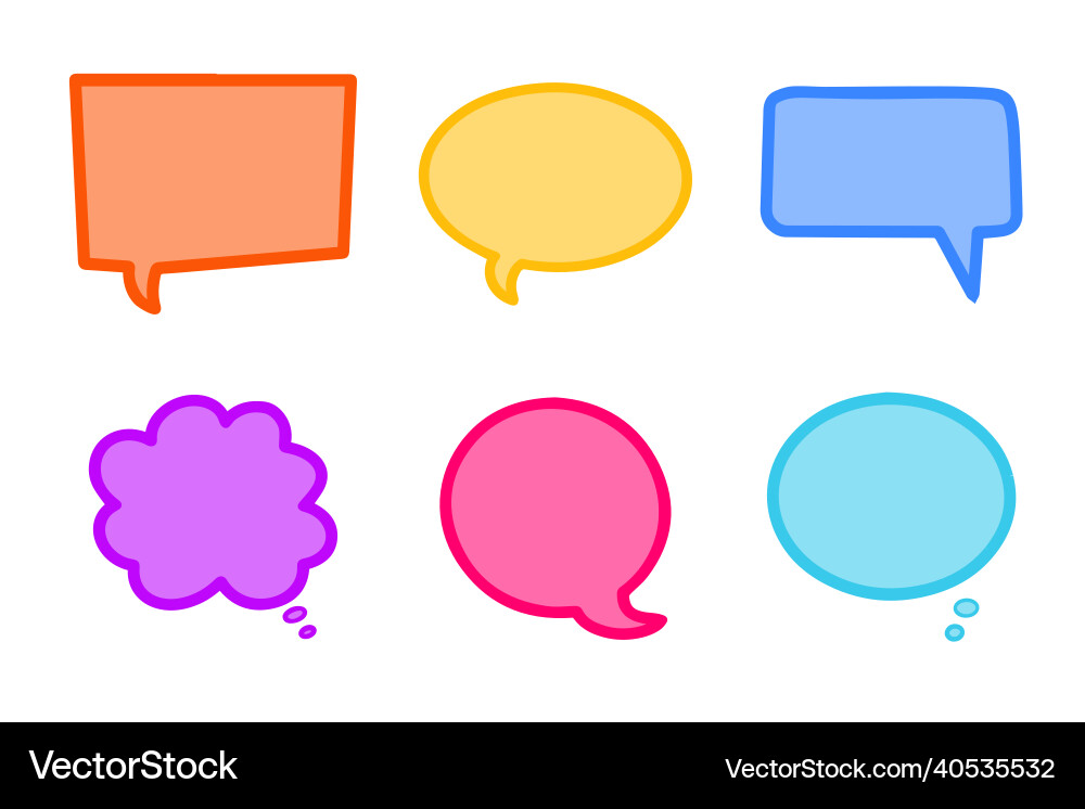 Speech bubbles hand drawn icon collection simple Speech bubbles hand drawn icon collection simple vector image