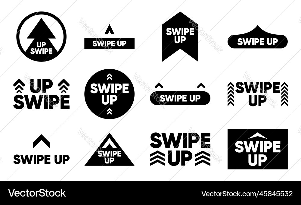 Swipe up icon collection in gradient style Swipe up icon collection in gradient style vector image