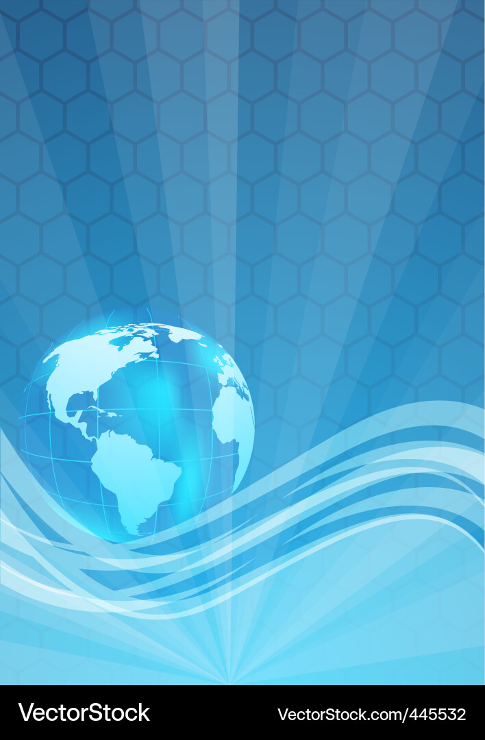 Template with hexagon and globe Vector Image