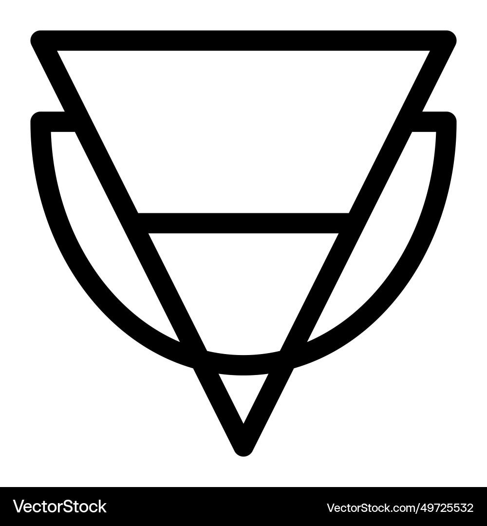 Three-sided container with handle for various Vector Image