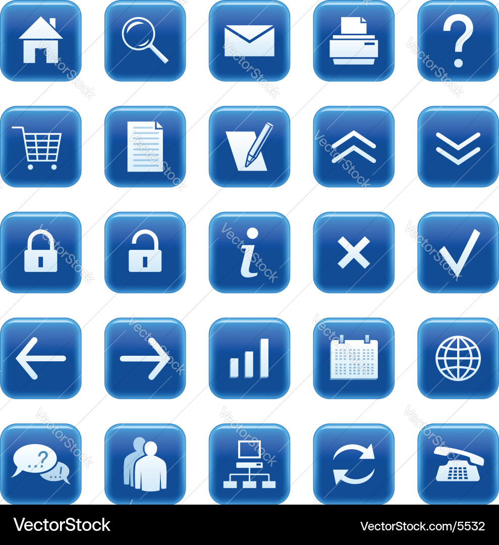 Web Icons & Buttons Collection vector image