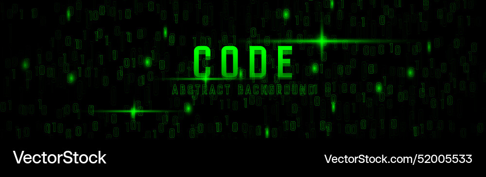 Abstract green binary code in dark background Abstract green binary code in dark background vector image