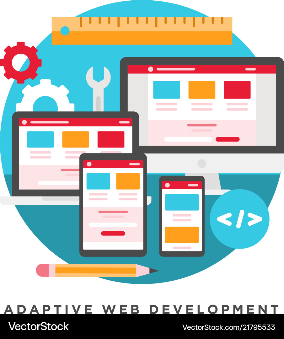 Adaptive Web Development Concepts vector image