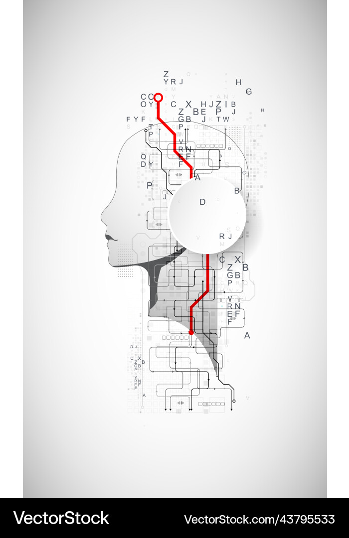 Artificial intelligence technical background Vector Image
