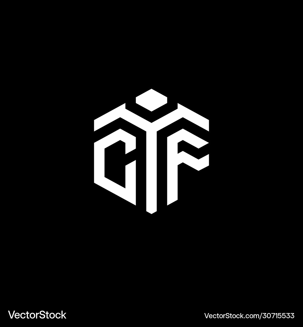Cf monogram logo with abstract hexagon style Cf monogram logo with abstract hexagon style Vector Image
