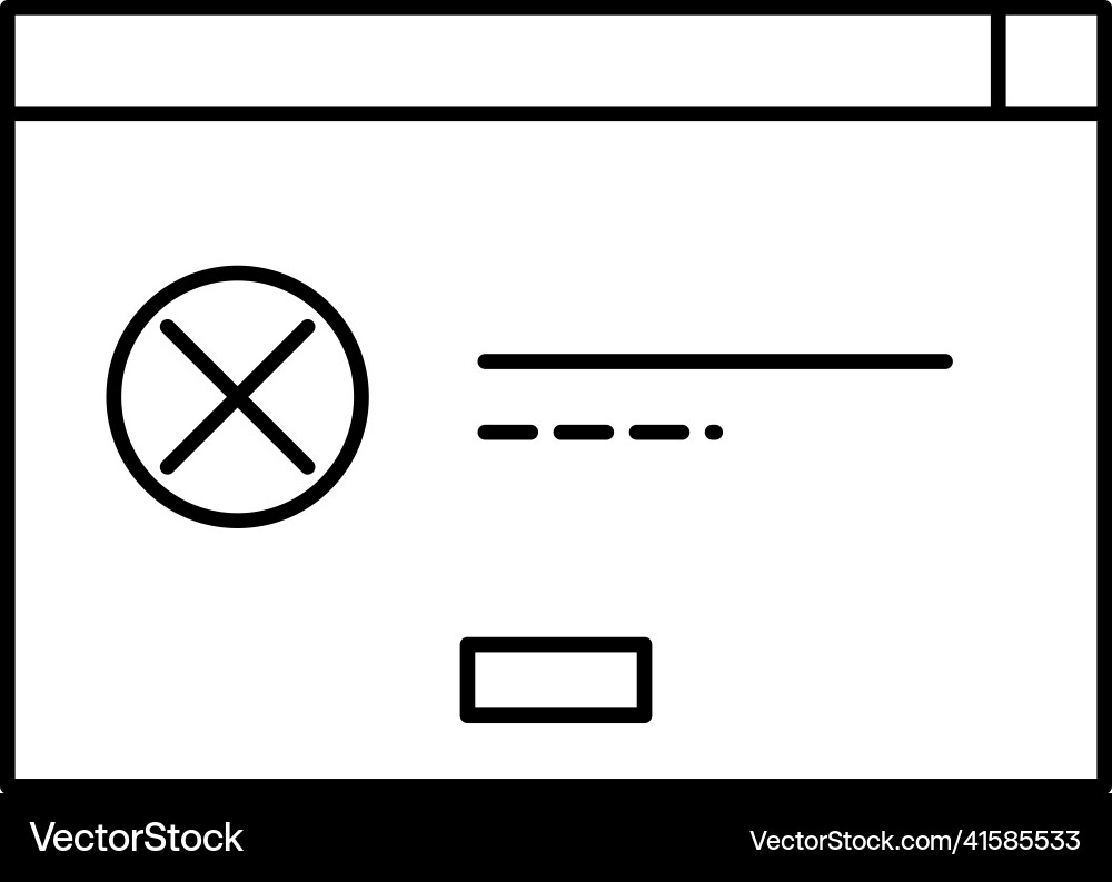Error application window line icon Error application window line icon Vector Image