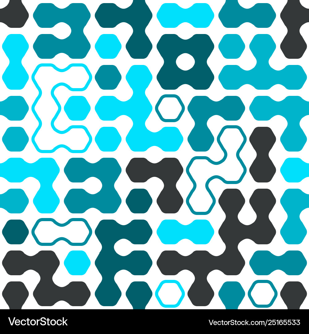 Geometric colored hexagon forms seamless pattern Vector Image