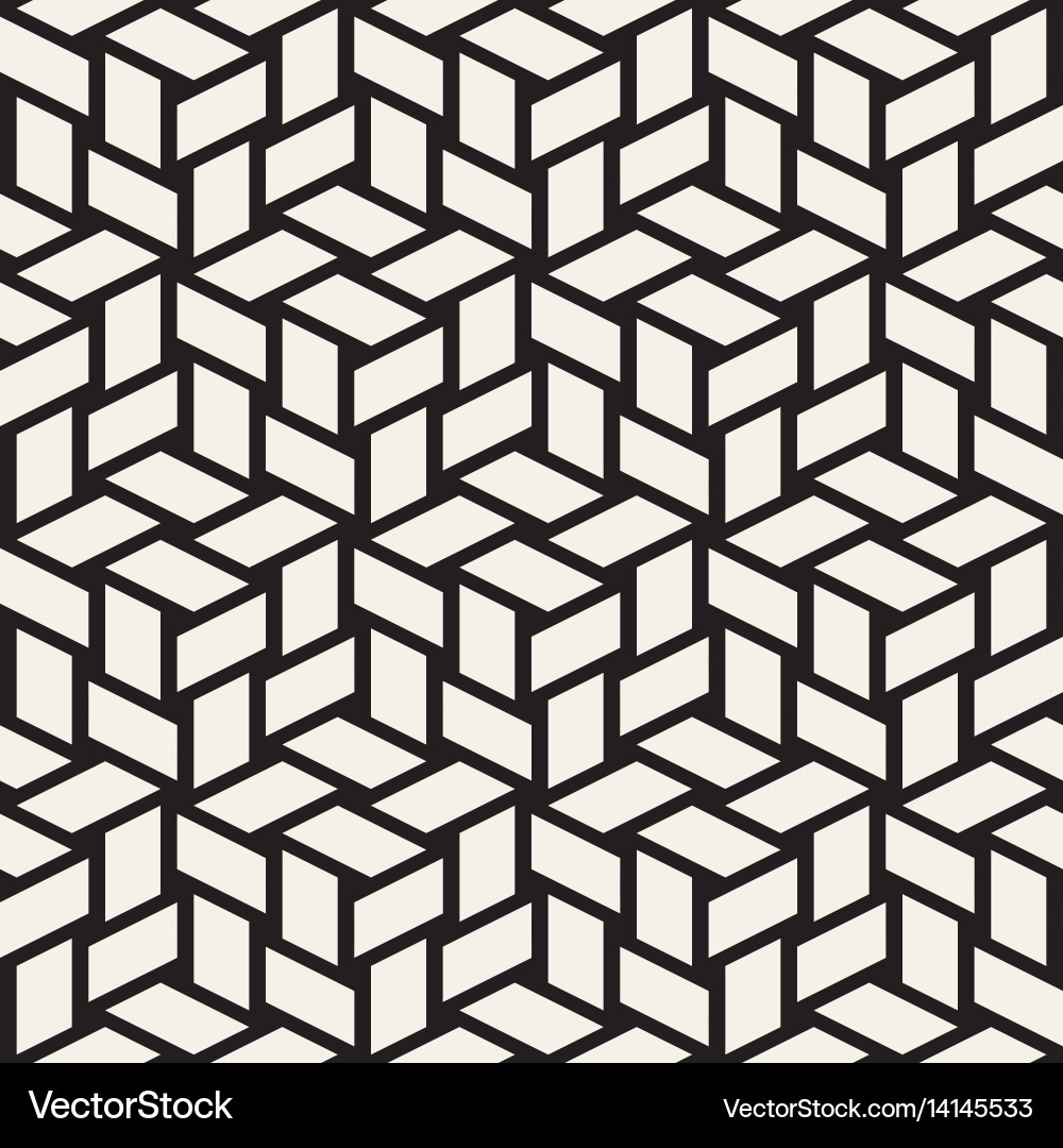 Geometric Cubic Grid Pattern Vector Image