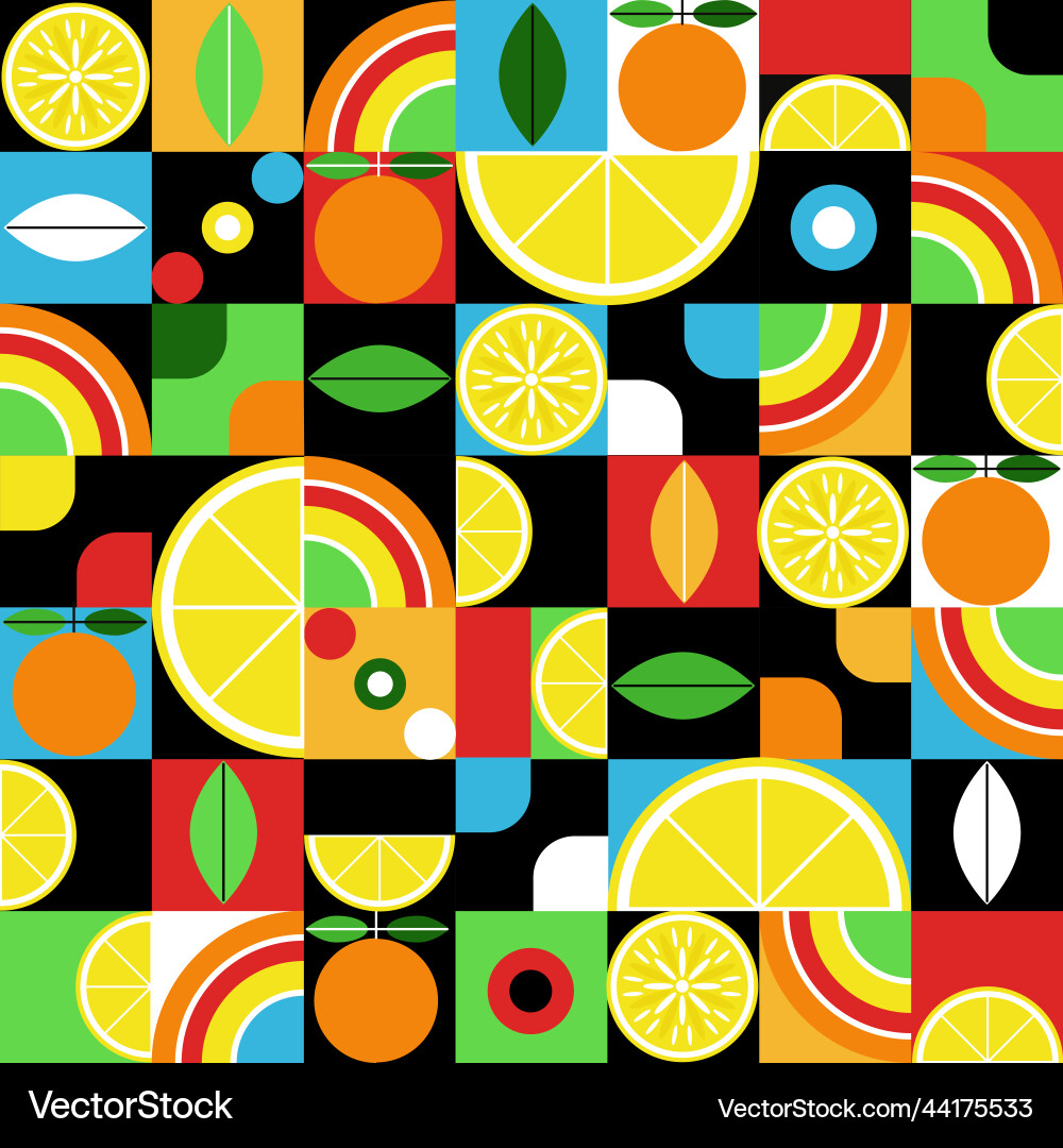 Geometrische Früchte nahtlose Muster Natur abstrakt Geometrische Früchte nahtlose Muster Natur abstrakt vektorbild