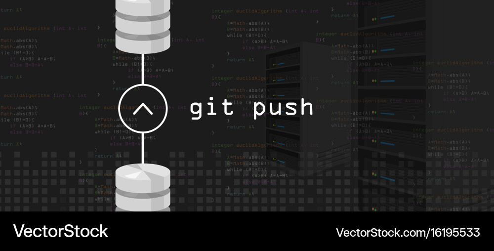 Git Push-Anforderung Programmieren Server Vektorbild