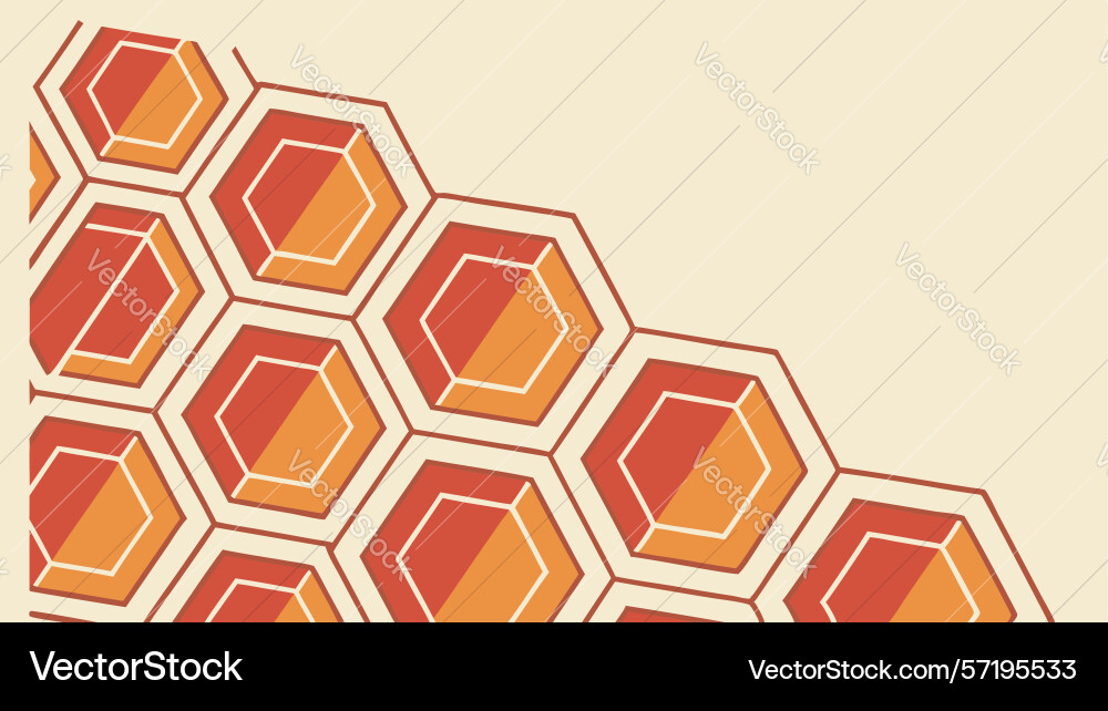 Hexagonal honeycomb corner pattern abstract vector image