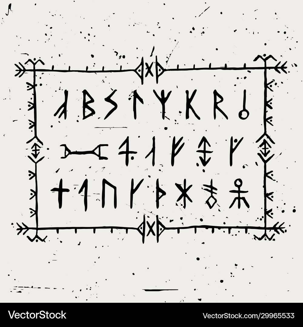 Icelandic Runes - Ancient Symbols – Royalty-Free Vector | VectorStock, image size:1000x1080