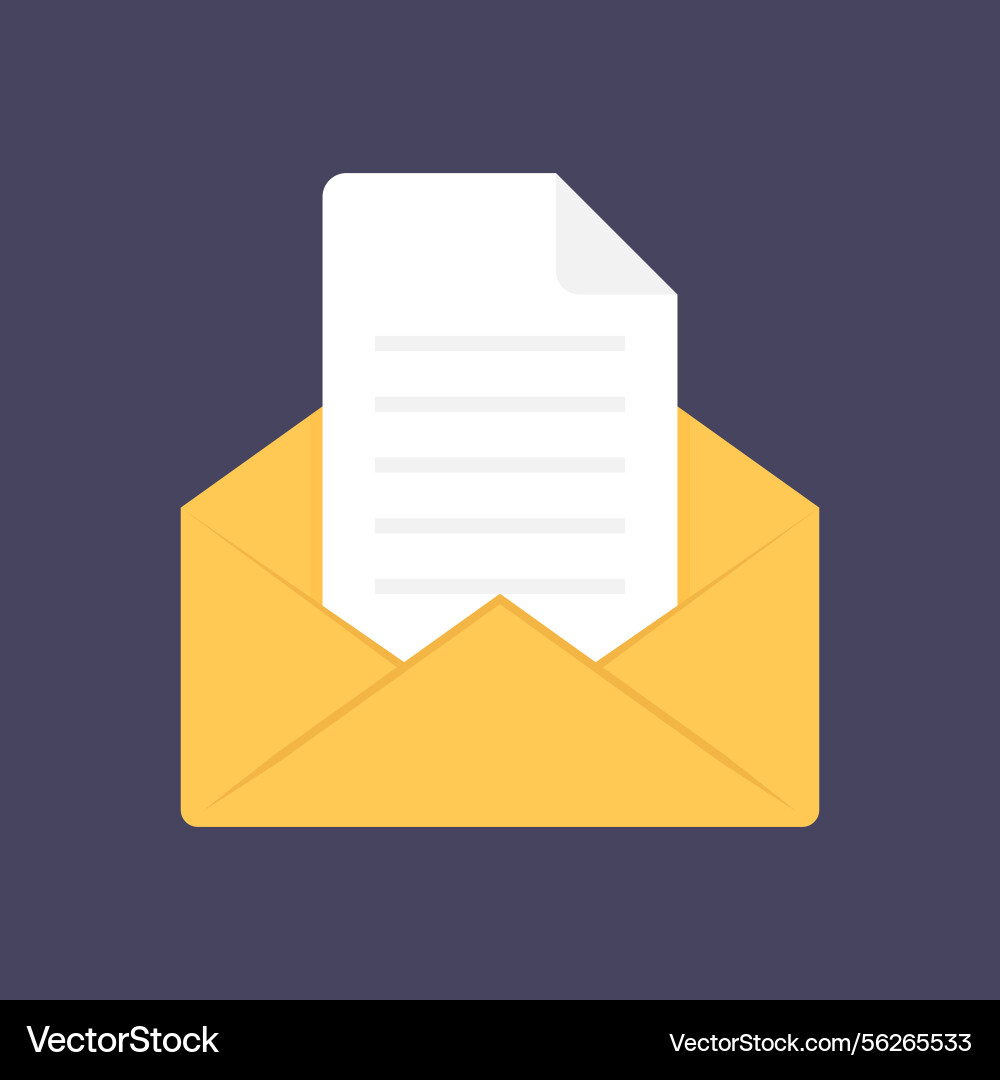 Open envelope with document Open envelope with document vector image