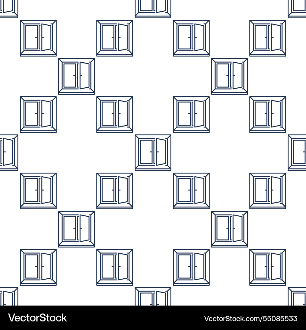 Open window outline seamless pattern Open window outline seamless pattern vector image