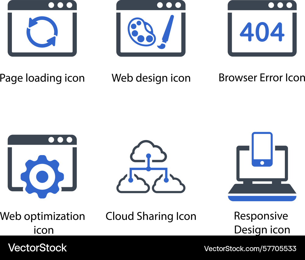 Page loading web design browser error vector image