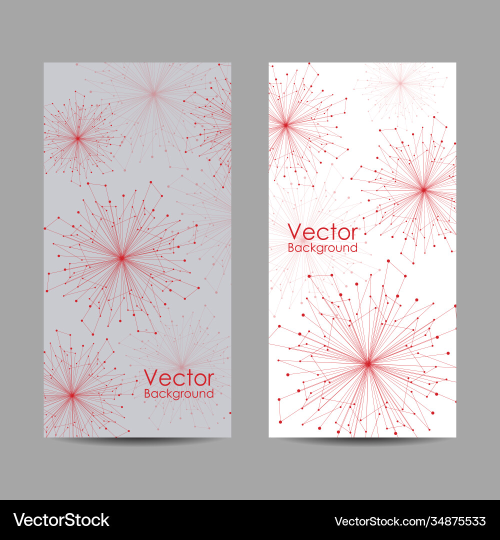 Set banners with connected lines and dots Set banners with connected lines and dots Vector Image