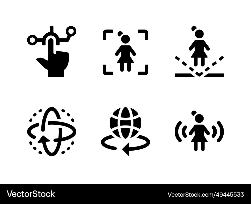 Simple set of virtual reality related line icons Vector Image