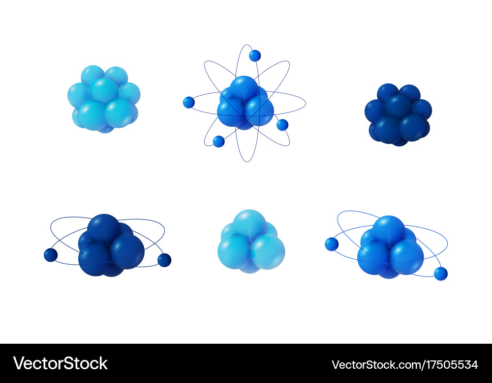 3d abstract atom structure Vector Image