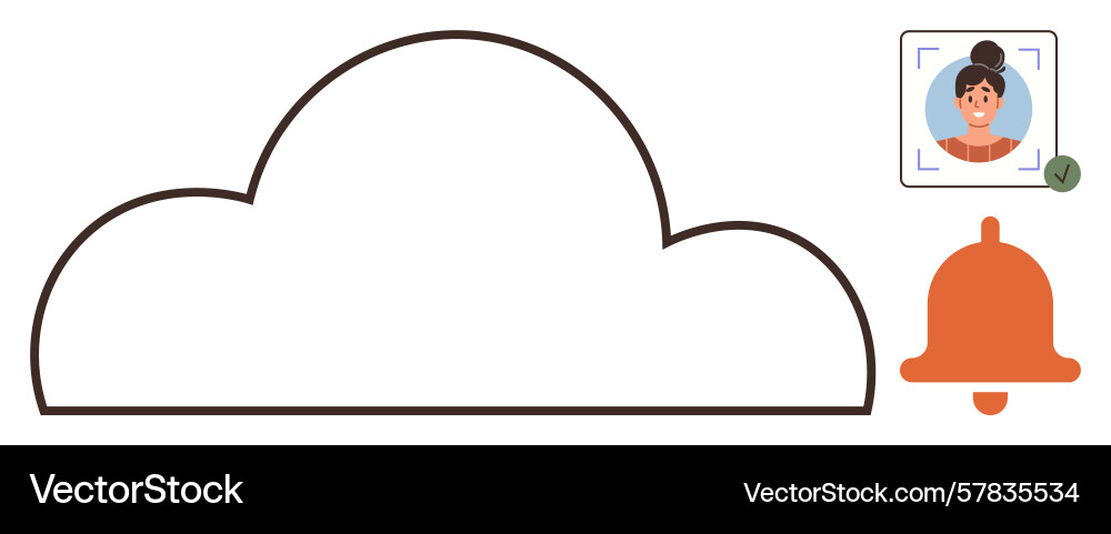 Cloud storage with user authentication vector image