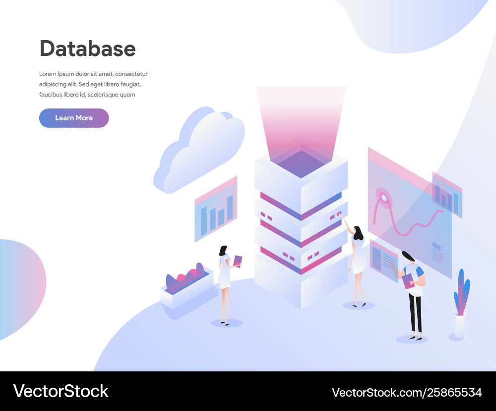 Database Server Isometric Template vector image