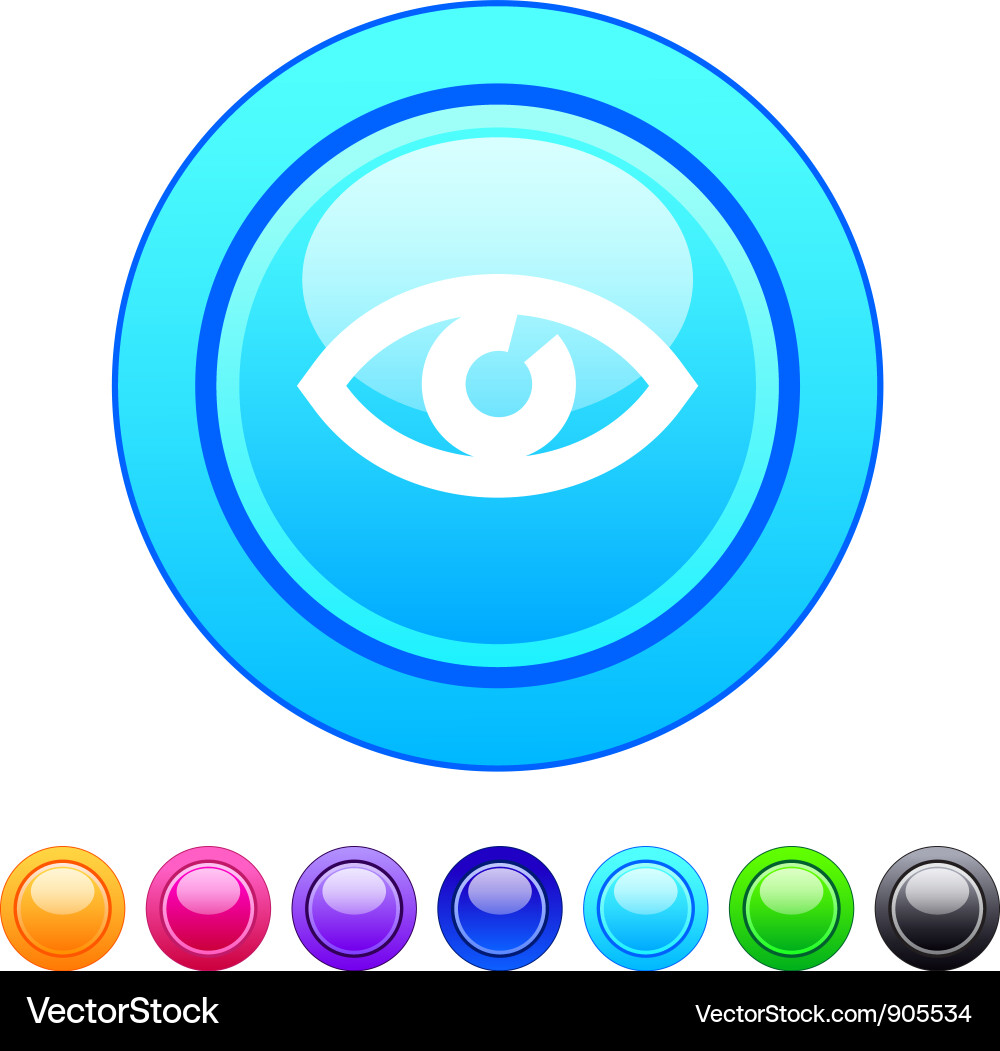 Eye circle button Vector Image