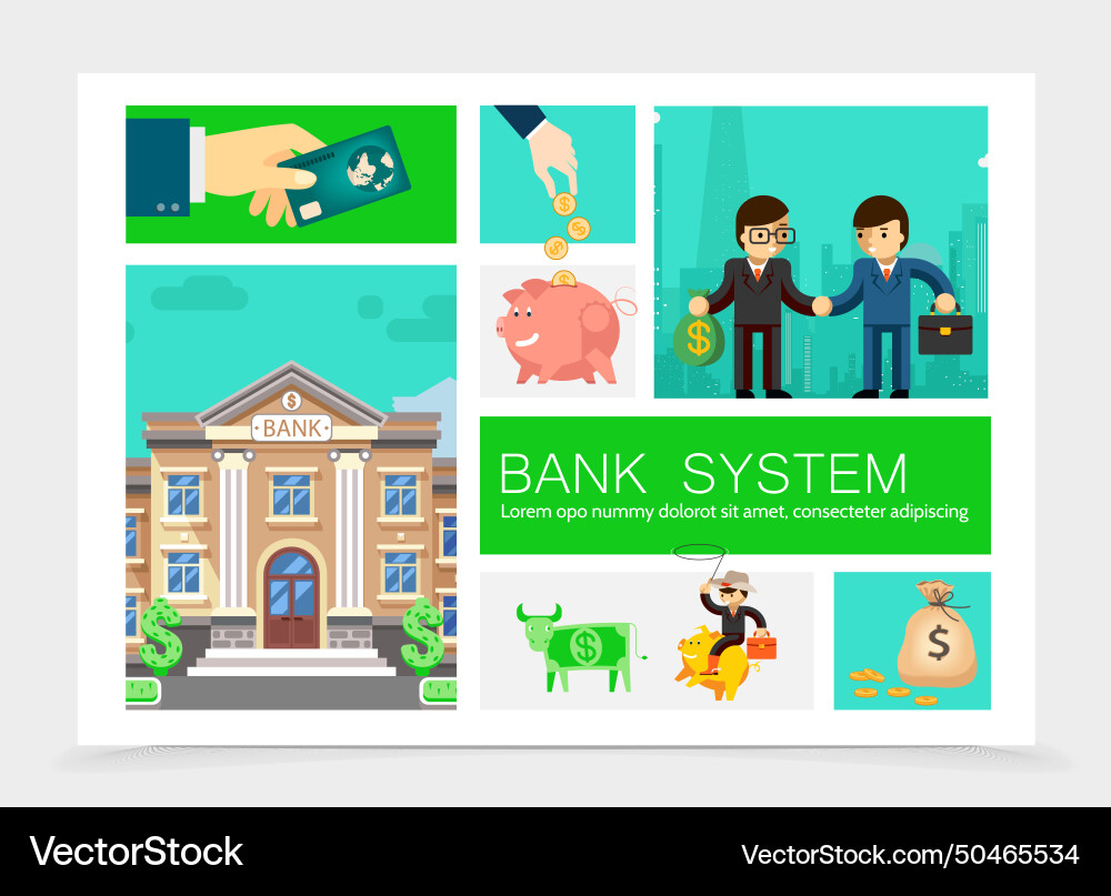 Flat business finance elements set Flat business finance elements set vector image