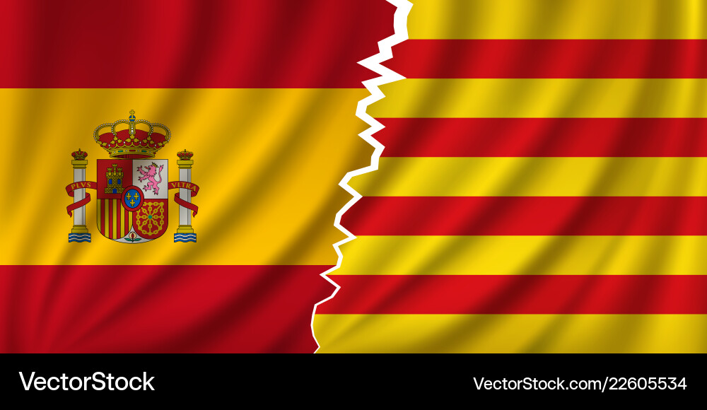 Katalonien vs spain - Unabhängigkeit Katalonien vs spain - Unabhängigkeit vektorbild