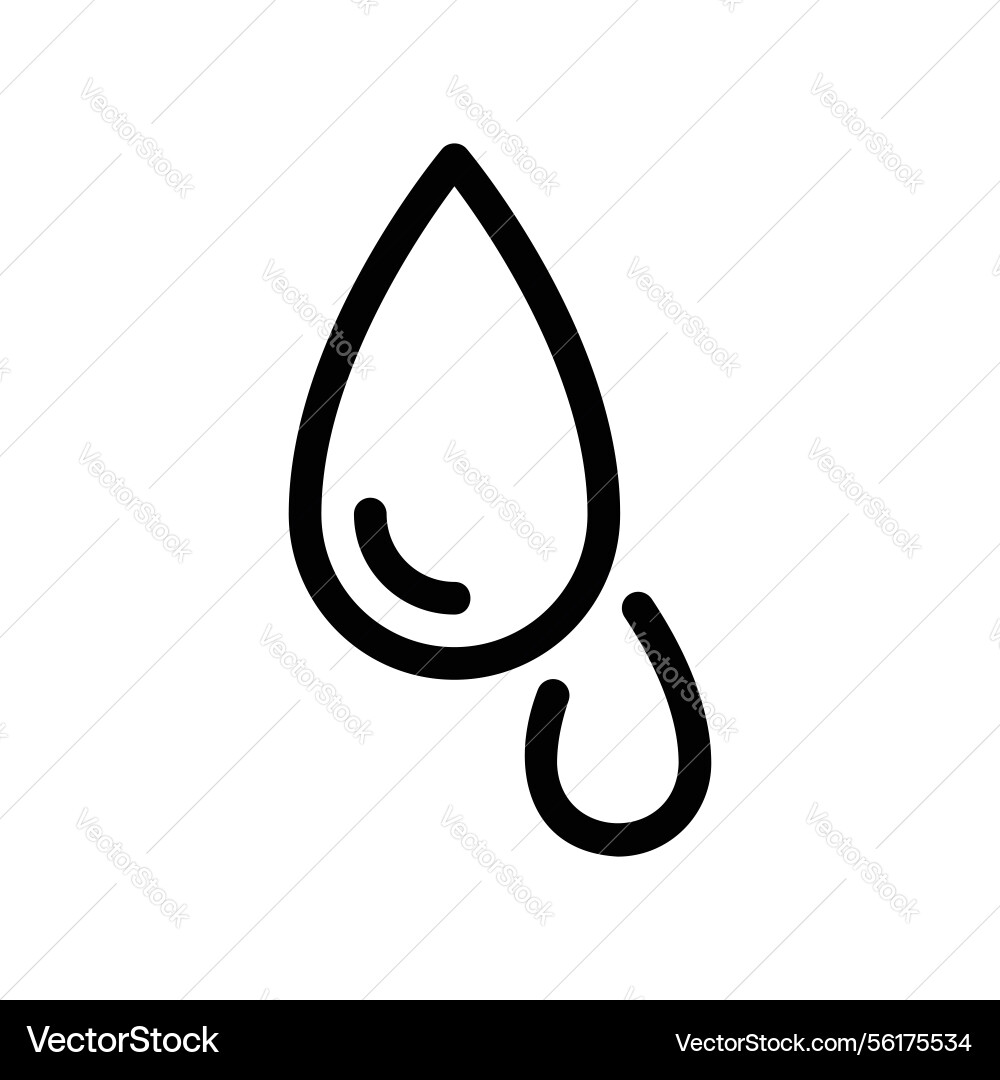 Outline single liquid droplet with trailing Vector Image