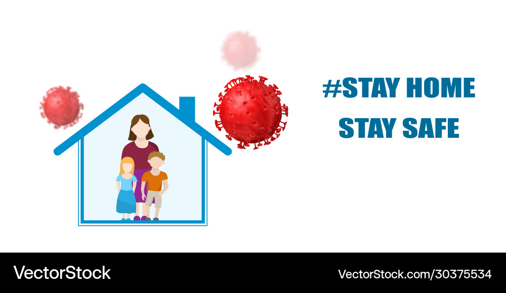 People inside house and viruses around People inside house and viruses around vector image