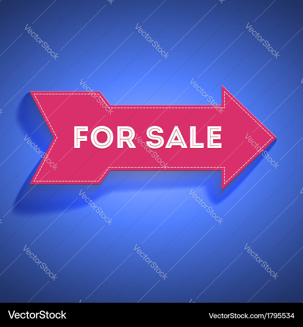 Pointer large arrow with the text for sale vector image