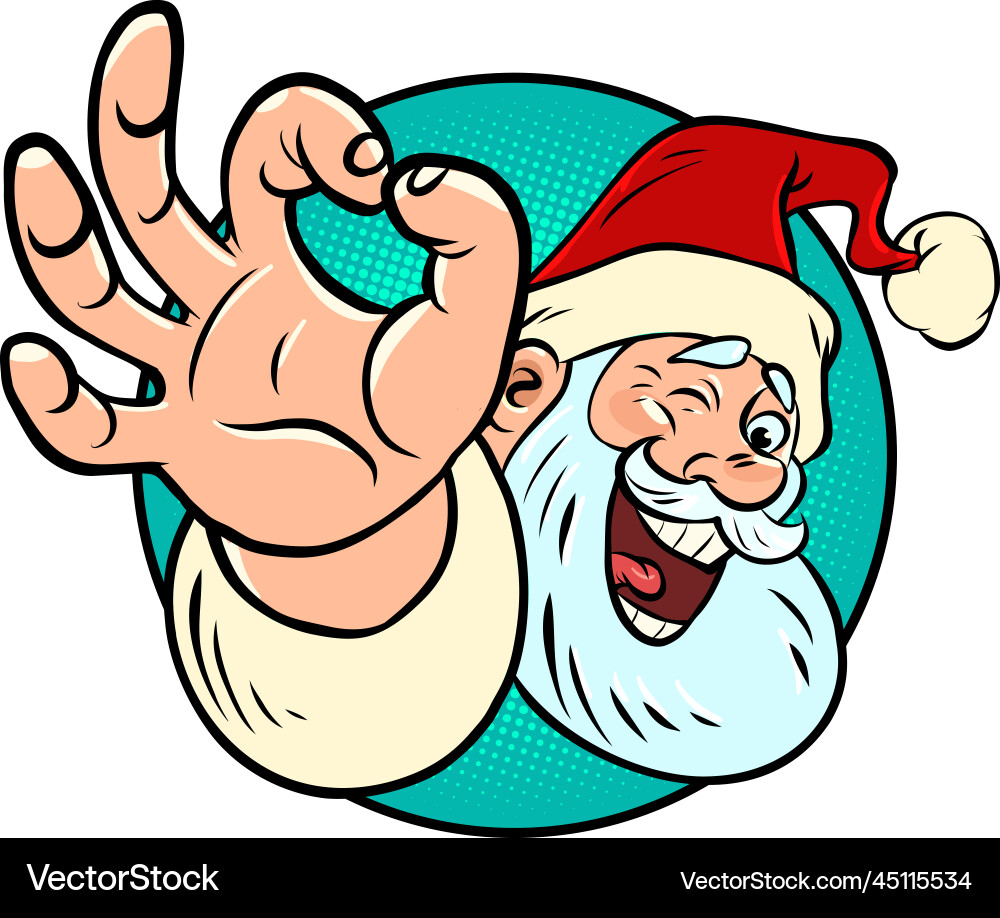Santa claus okay gesture Santa claus okay gesture Vector Image