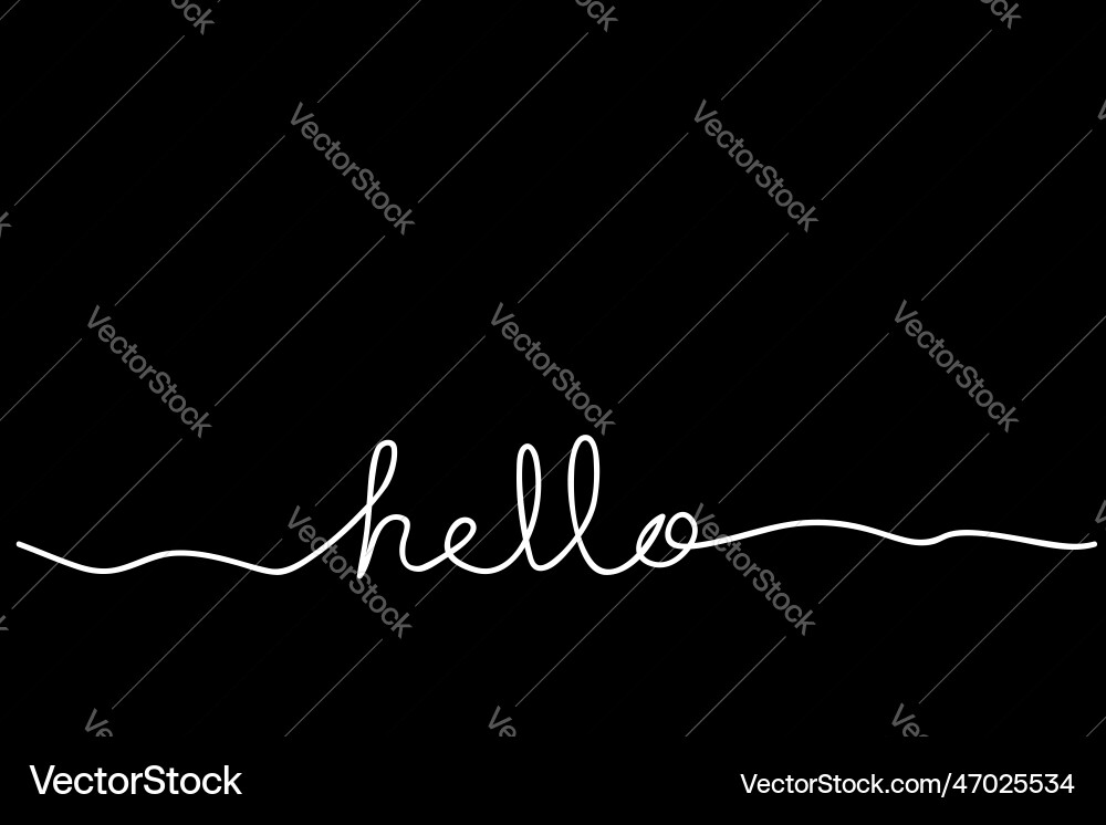 Single one or continuous line greeting hello Vector Image