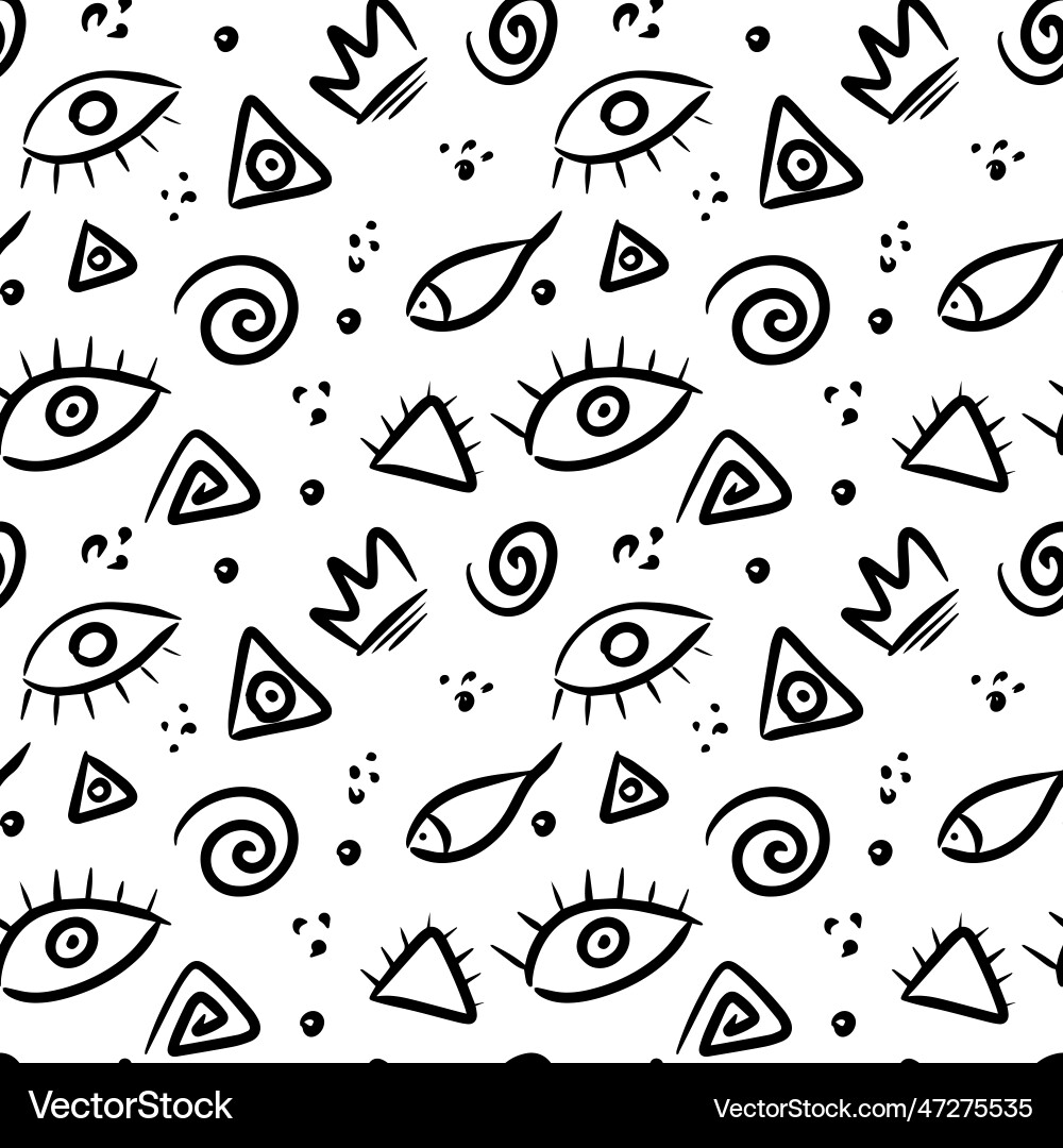90s seamless pattern squiggle random Vector Image