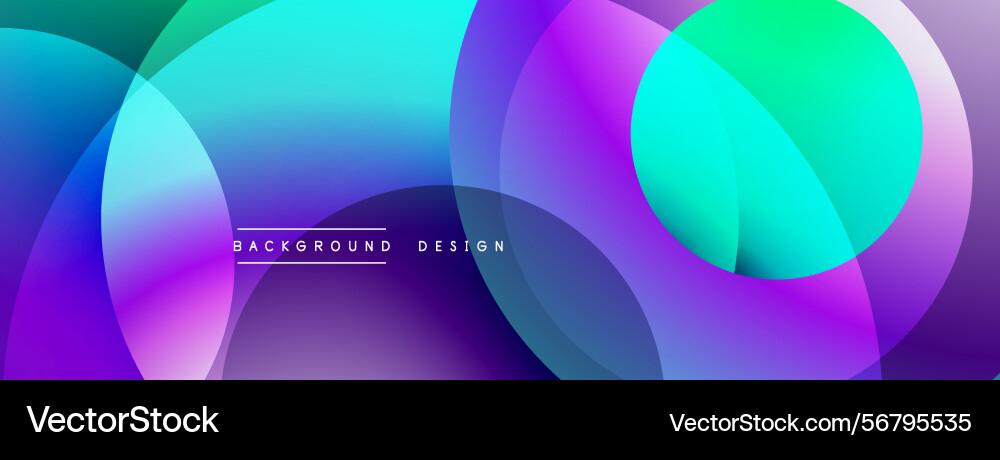 Abstract vibrant circles overlap creating dynamic Vector Image