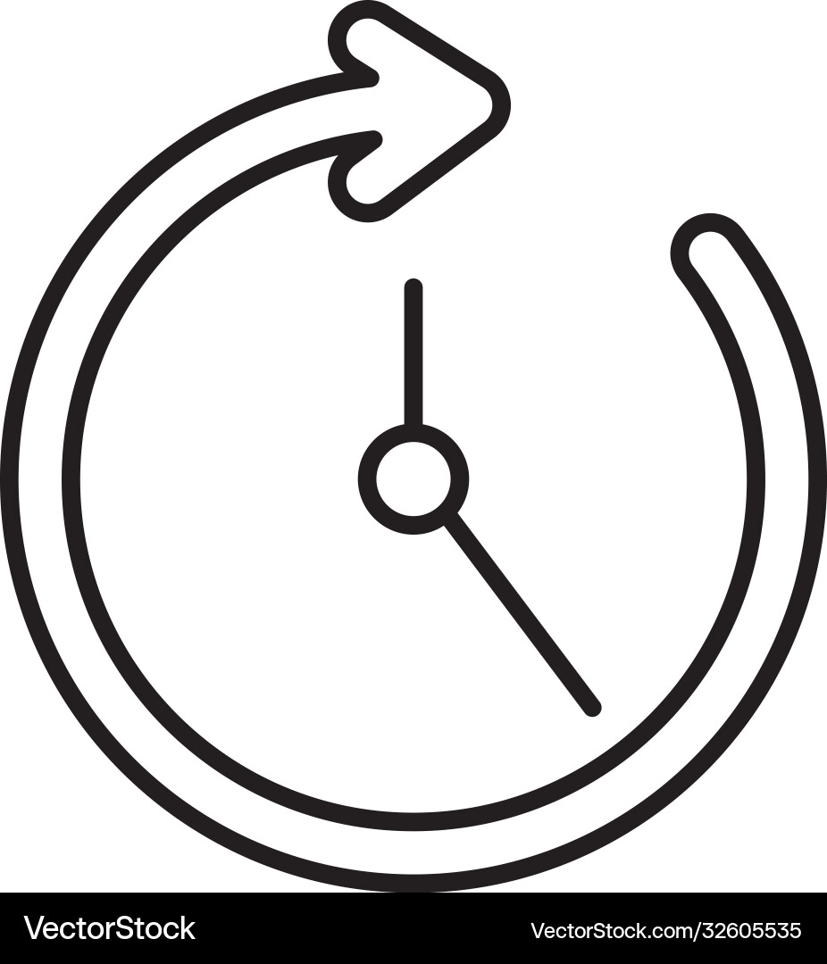 Arrow clock icon line style Vector Image