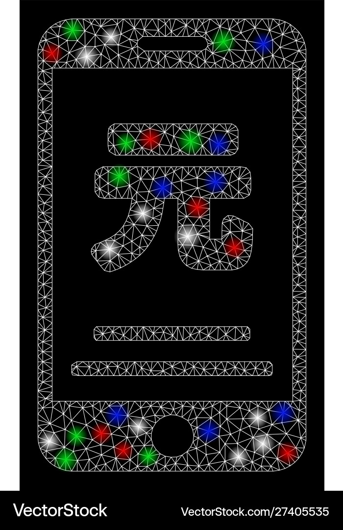 Bright mesh network yuan mobile payment with flash Vector Image