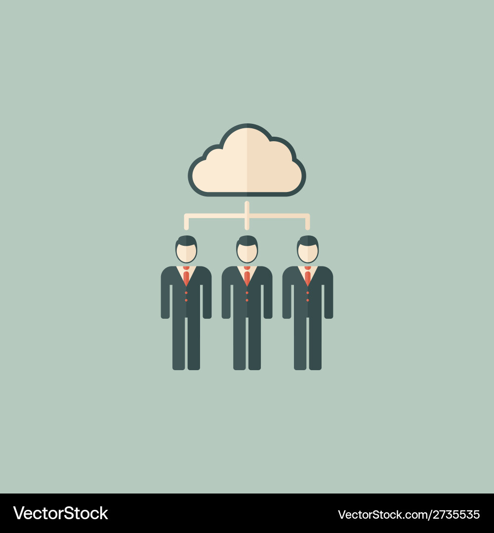 Business Cloud Flat Icon Vektorbild