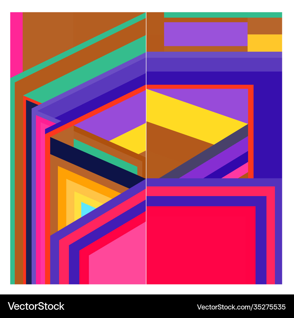 Colorful geometric and curve background pattern Vector Image