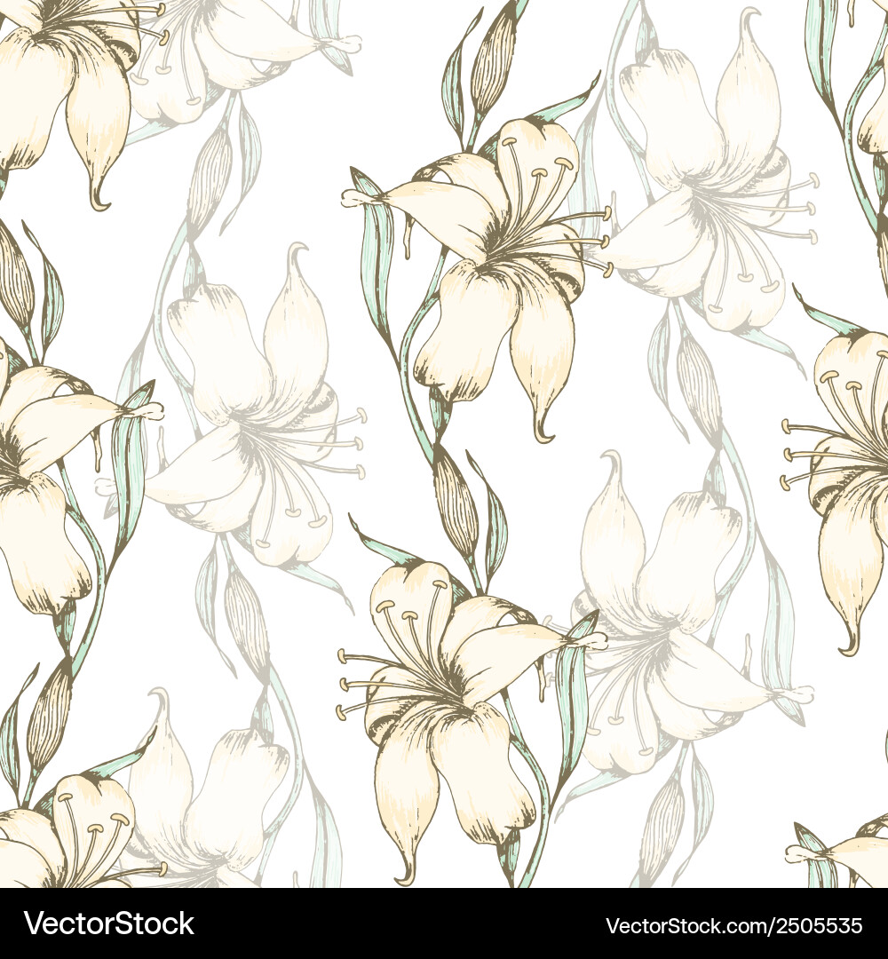 Elegant Lily Pattern Vector Image