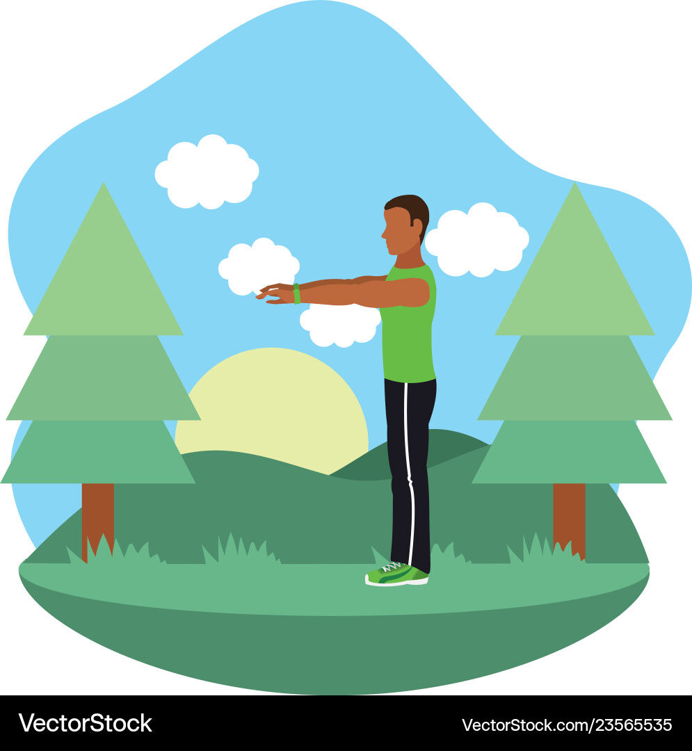 Fit man doing exercise Vector Image
