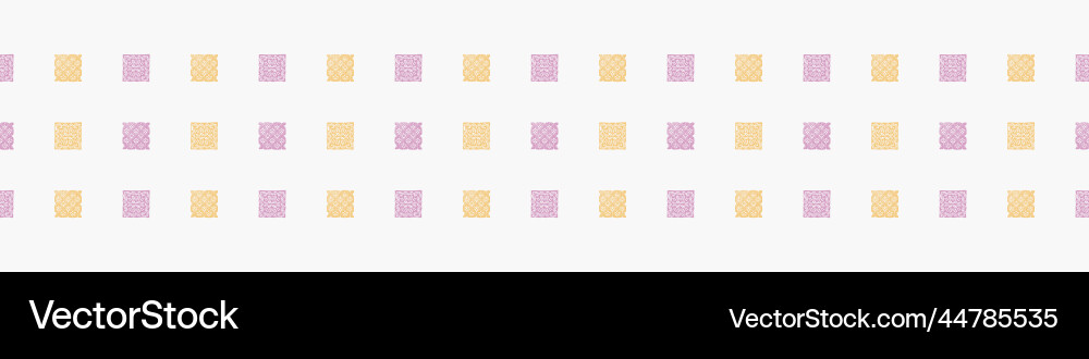 Hand drawn retro block print seamless border Vector Image