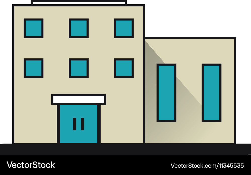 Isolated building with windows design Vector Image